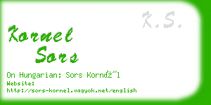 kornel sors business card